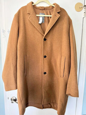 Gap men’s Wool-Look Coat in Camel XXL NWT